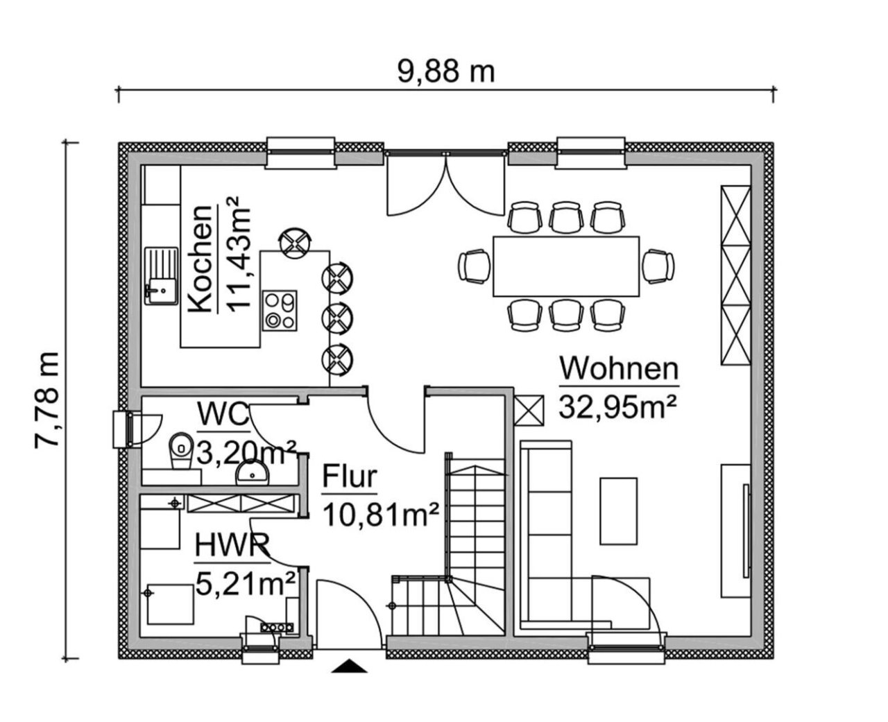 Bauvorschlag ScanHaus122 Var. 3A - Grundriss EG Bauvorschlag ScanHaus122 Var. 3A - Grundriss EG