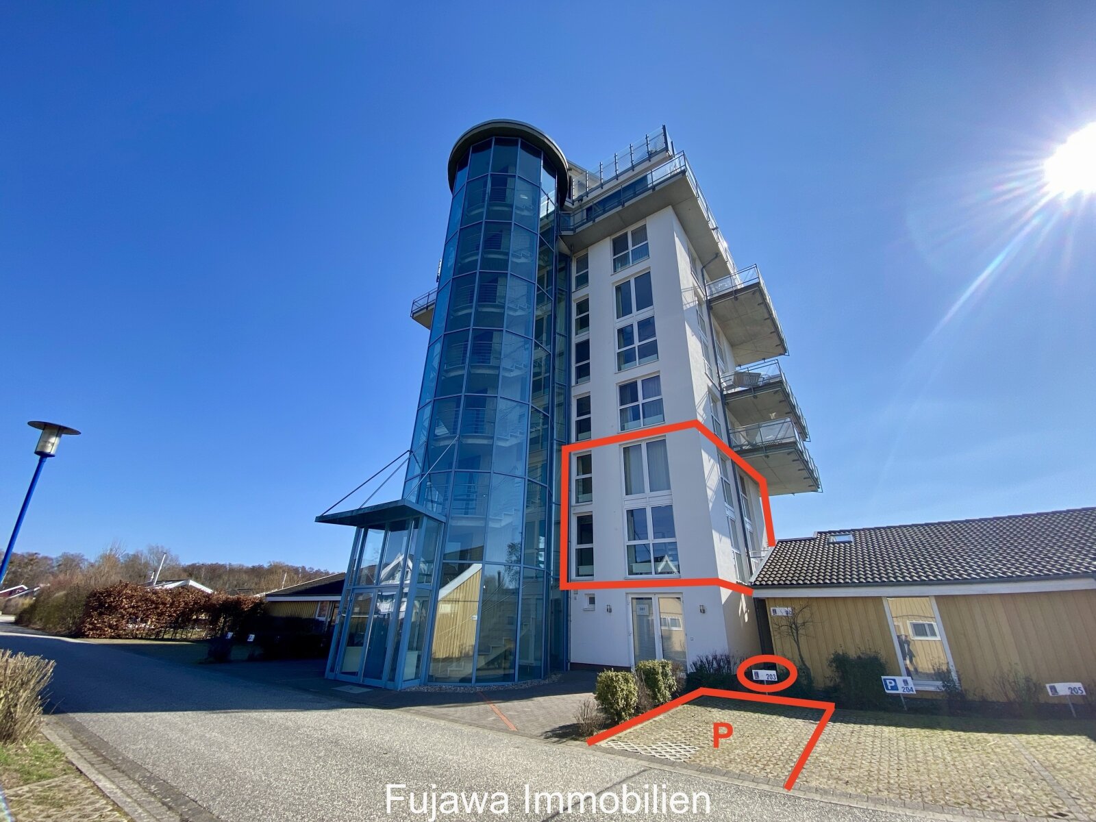 Wohnung 203 im Müritzturm Flaggentörn 6 Rechlin Ansicht Nord-West