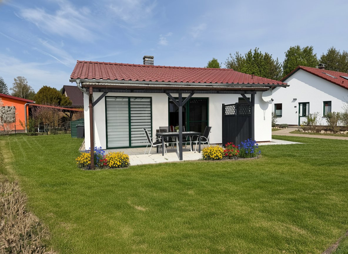 Haus mit Terrasse und Garten Südseite Haus mit Terrasse und Garten Südseite