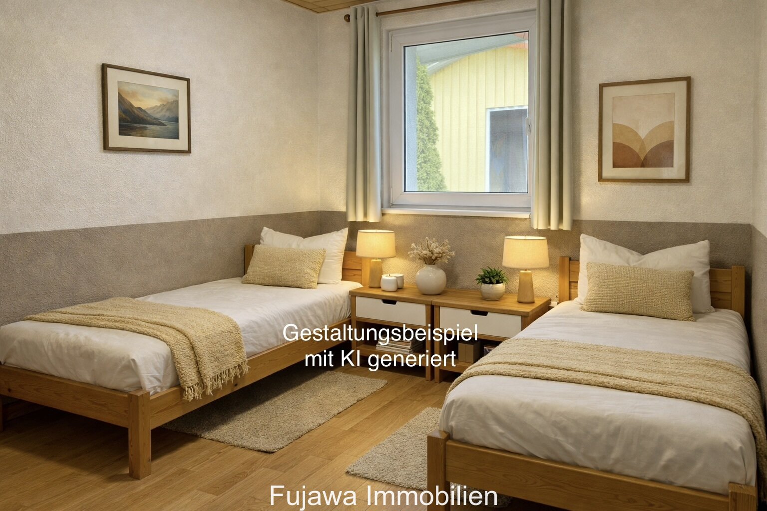 Schlafzimmer 2 (Gestaltungsbeispiel mit KI generiert) Schlafzimmer 2 (Gestaltungsbeispiel mit KI generiert)