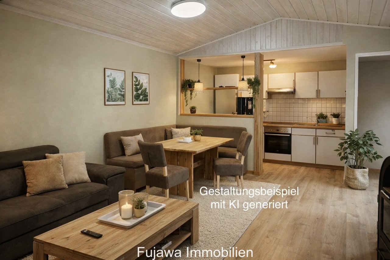 Wohn- und Esszimmer (Gestaltungsbeispiel mit KI generiert) Wohn- und Esszimmer (Gestaltungsbeispiel mit KI generiert)