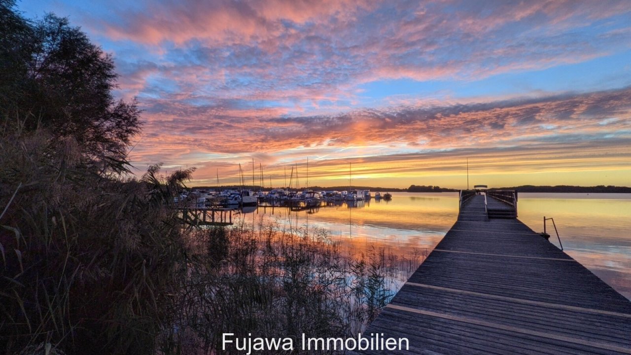 Sseebrücke Rechlin  im Sonnenuntergang